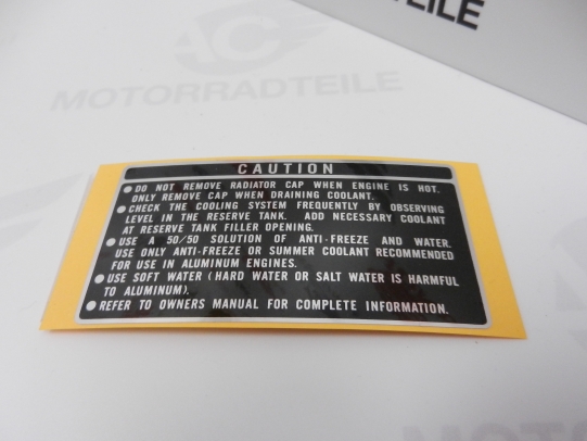 Aufkleber Seitendeckel Verkleidung Warnung Khler, Mark Sidecover Radiator Caution